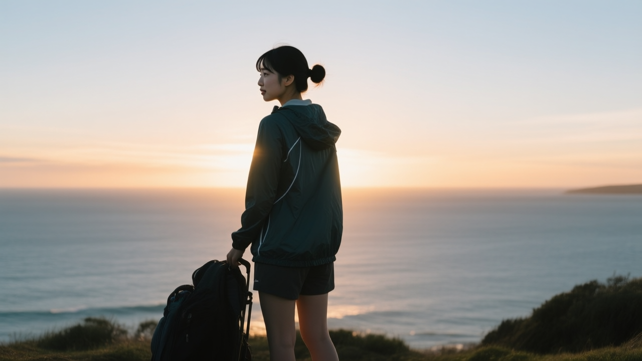 オーストラリアワーホリの荷造りをする若い女性（帽子・日焼け止め）
