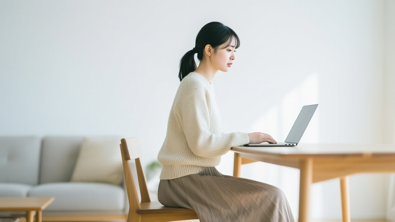 オーストラリアワーホリ(417)のビザ申請をする若い女性